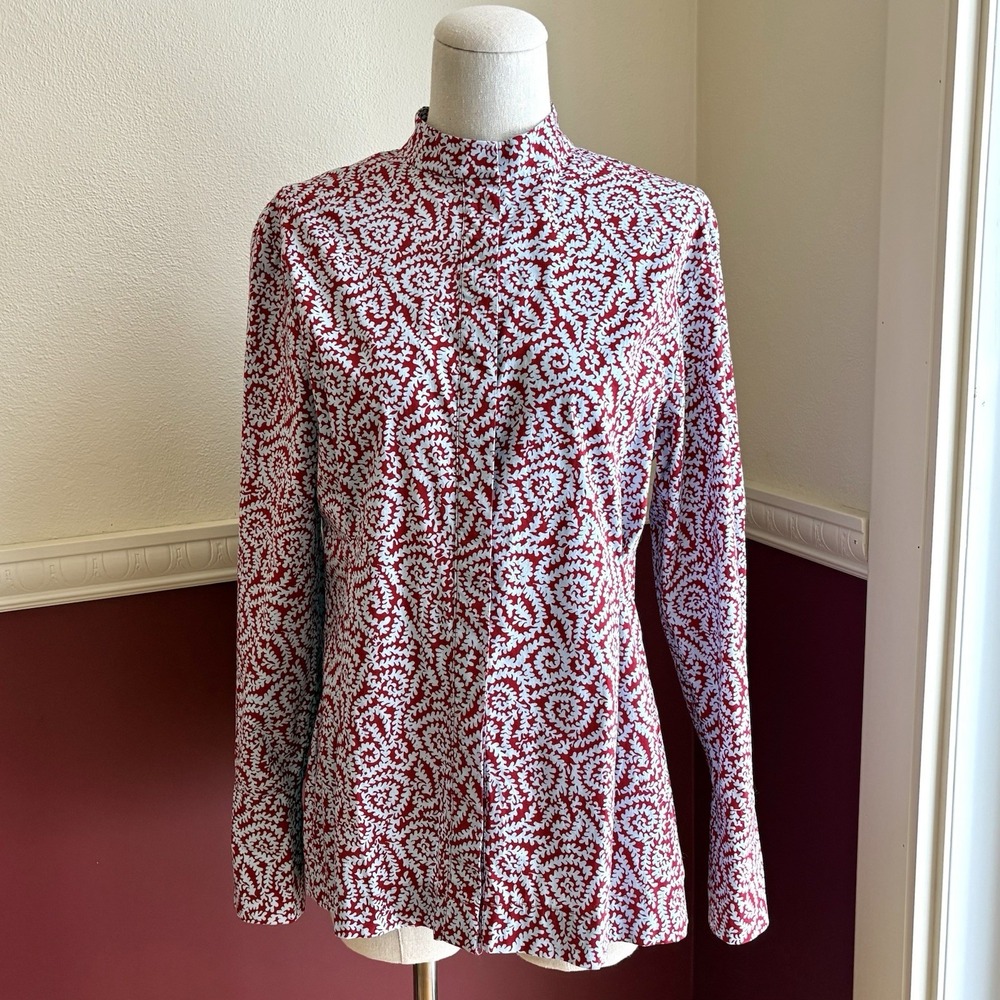 Diane Von Furstenberg Hidden‎ Button Top Women's P Small Tailored Chic Blouse